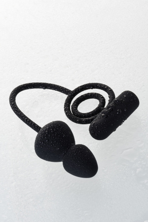 Анальная пробка с дополнительной стимуляцией EROTIST, силикон, черная, 6.5 см