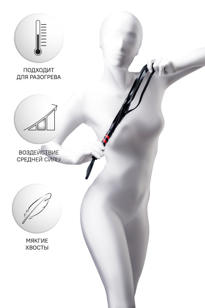 Флоггер Anonymo.PU кожа, черный, 45 см