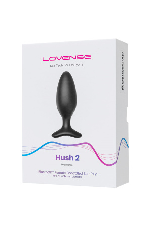 Анальная втулка Lovense Hush 2 (M), силикон, черная, 12,1 см